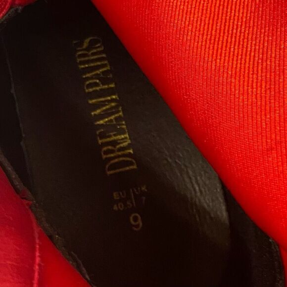 DREAM PAIRS Women’s Square Tor Chunky Knee High Red Boots Side Zip Size 9 - Picture 8 of 9